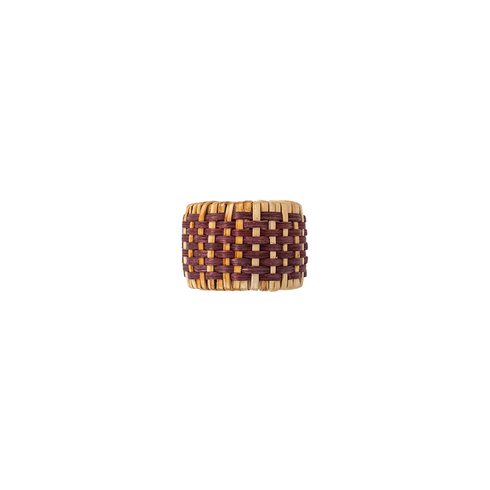 Woven Napkin Ring S/4 - Cranberry