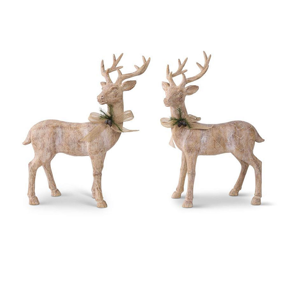 Resin Natural Wood Reindeer