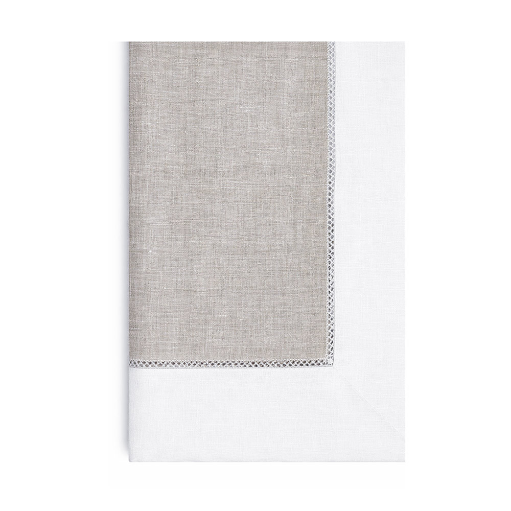 Grey/White Tablecloth