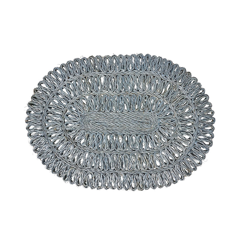 Straw Loop Oval Placemat S/4 - Chambray