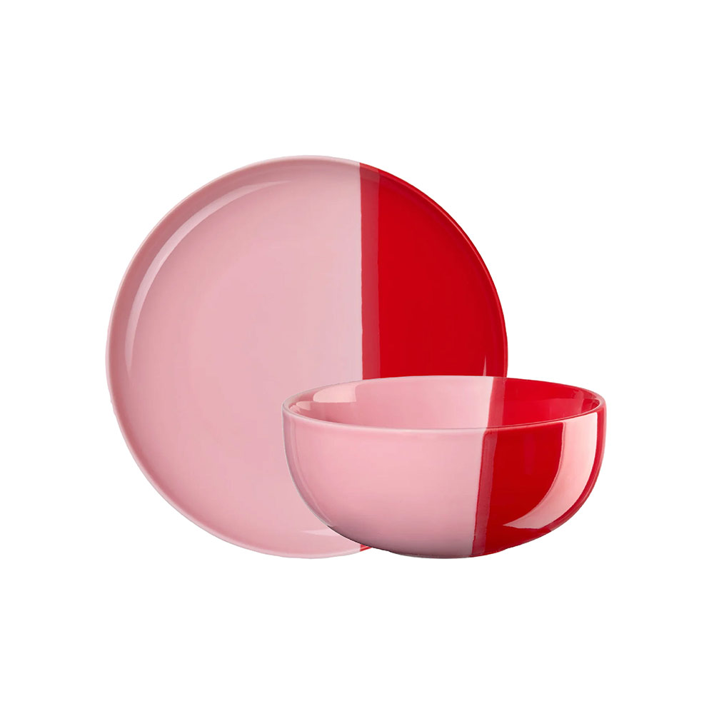Joy Dessert Plate and Bowl - Strawberry Smoothie