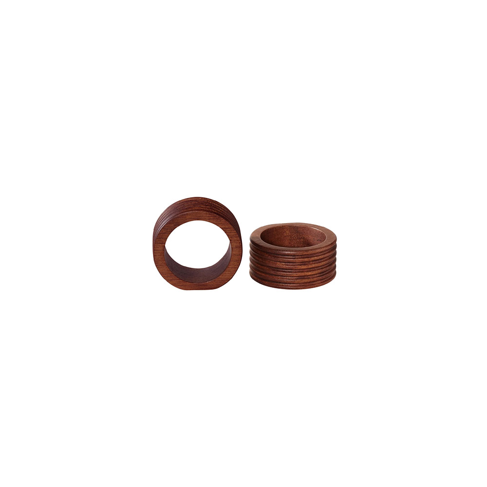 Napkin Rings Round Rilled S/2