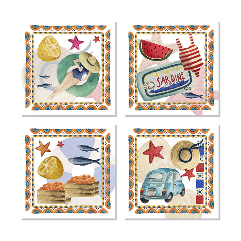 Collage Napkins S/4