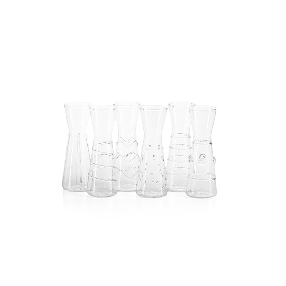 Six Assorted Design Individual Carafes