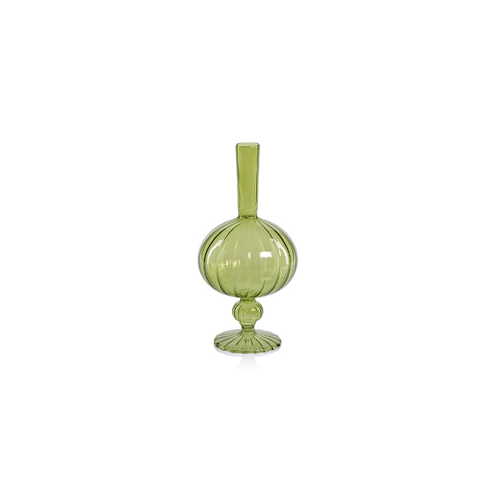 Venetian Spiral Vase Green / Onion Shape