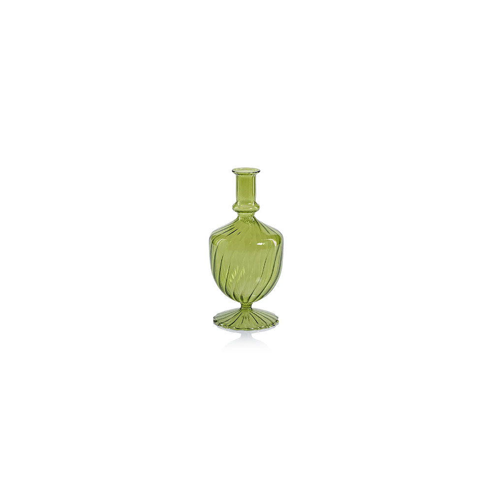 Venetian Spiral Vase Green / Urn Shape