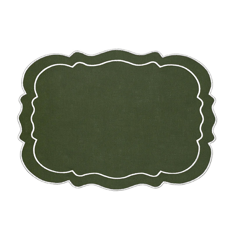 Clou Placemat Green White S/12