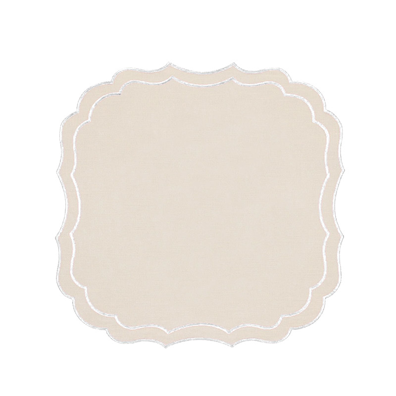 Greta Placemat Beige-White S/12