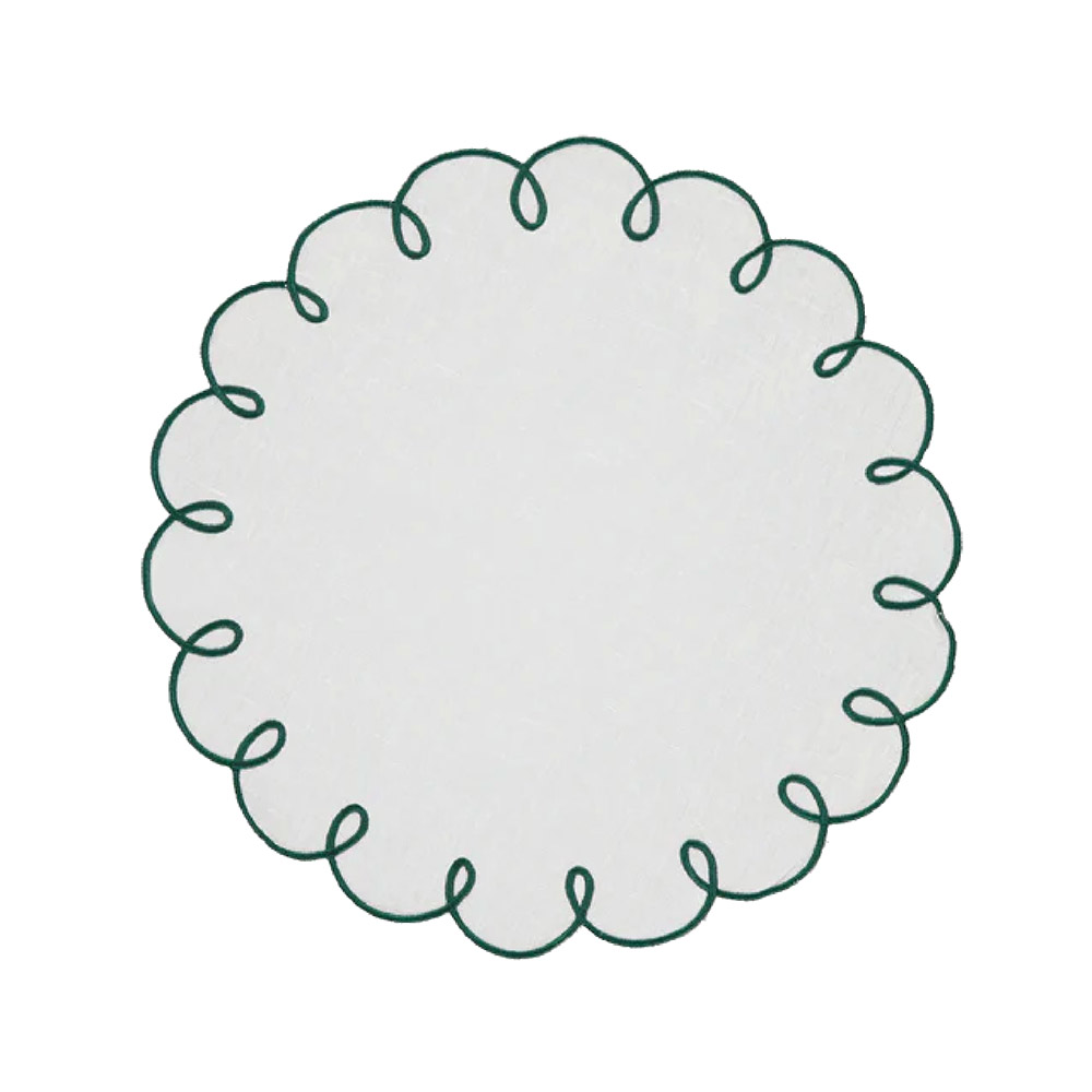 Lisboa Placemat White-Green S/12