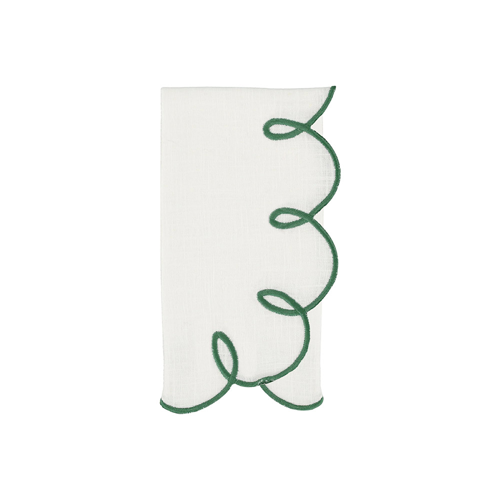 Lisboa Napkin White-Green S/12