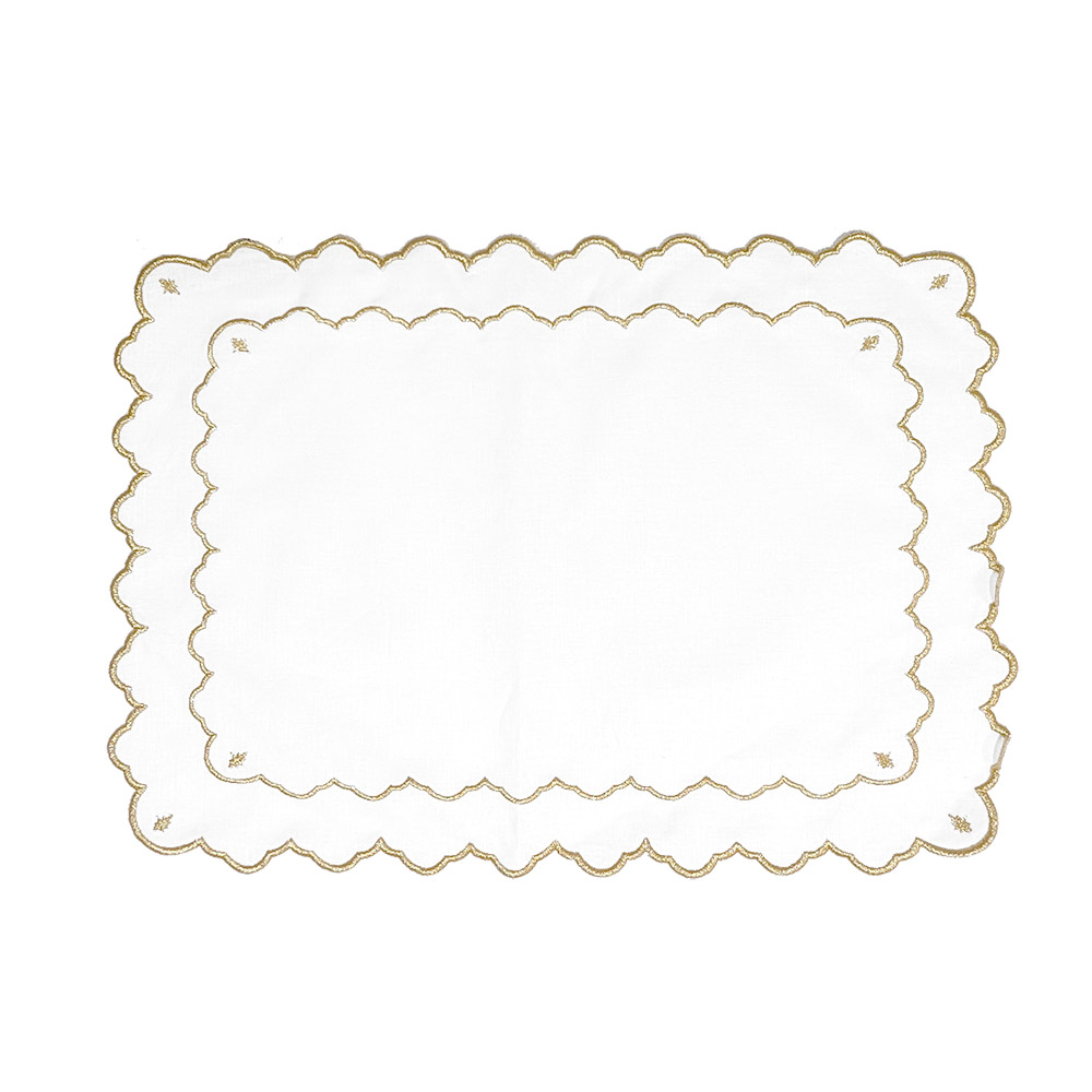 Safira Placemat White Gold S/12