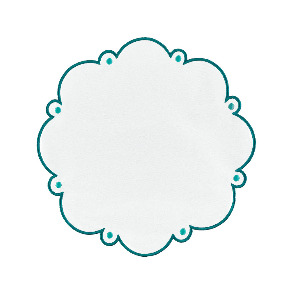 Viana Placemat White-Turquesa S/12