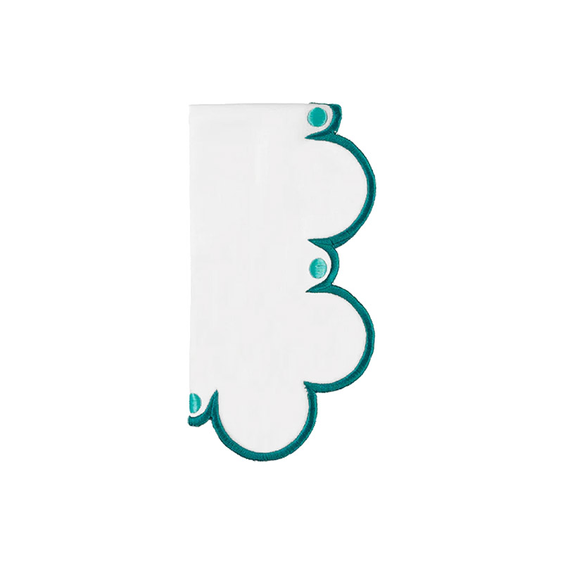 Viana Napkin White -Turquesa S/12