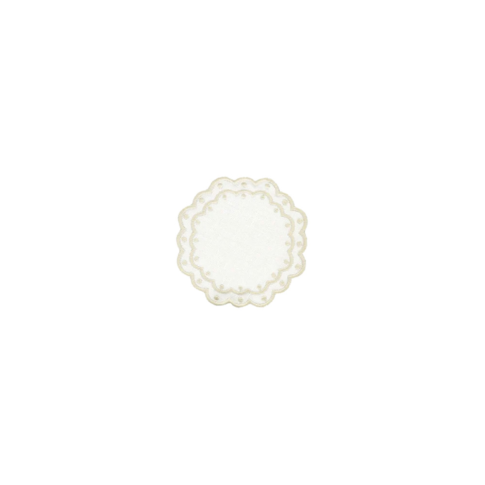 Bolinhas Coaster White / Beige S/4