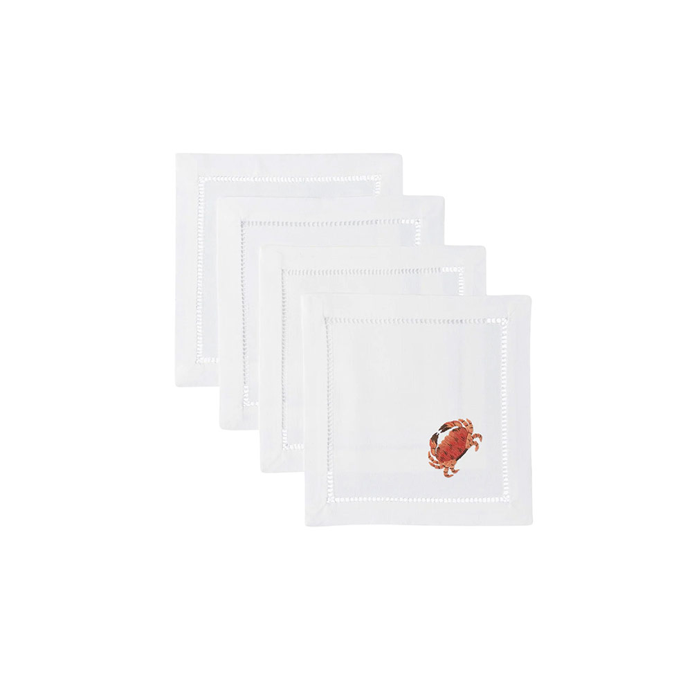 Crab Modern Cocktail Napkins S/4