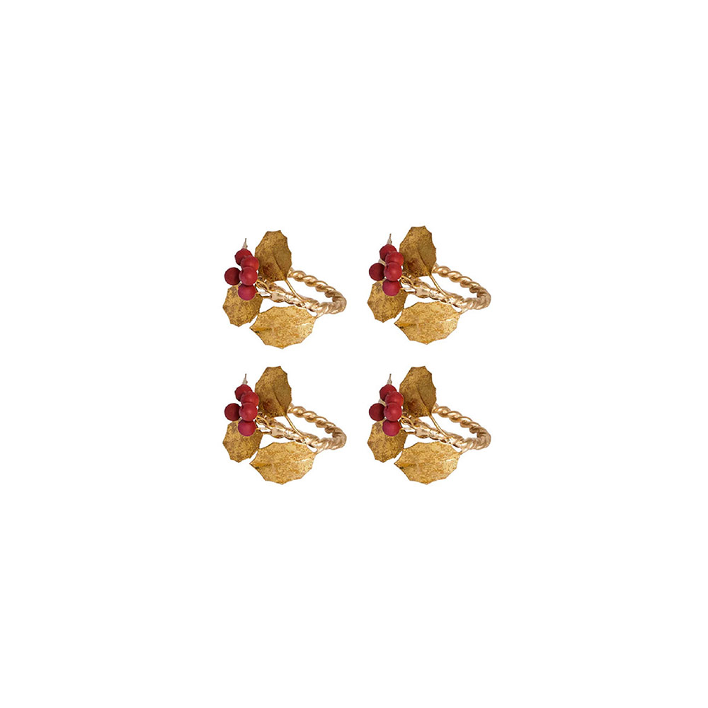 Forest Walk Holly with Berries S/4