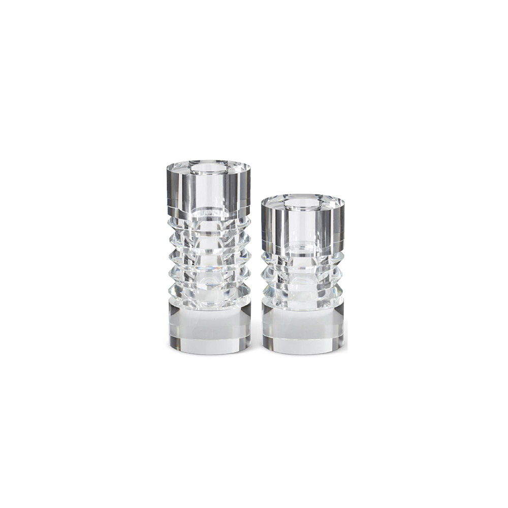 Clear Crystal Glass Vases S/2