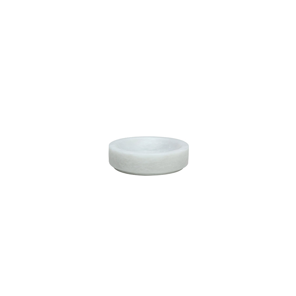 Marble Honed Finish Round Soap Dish