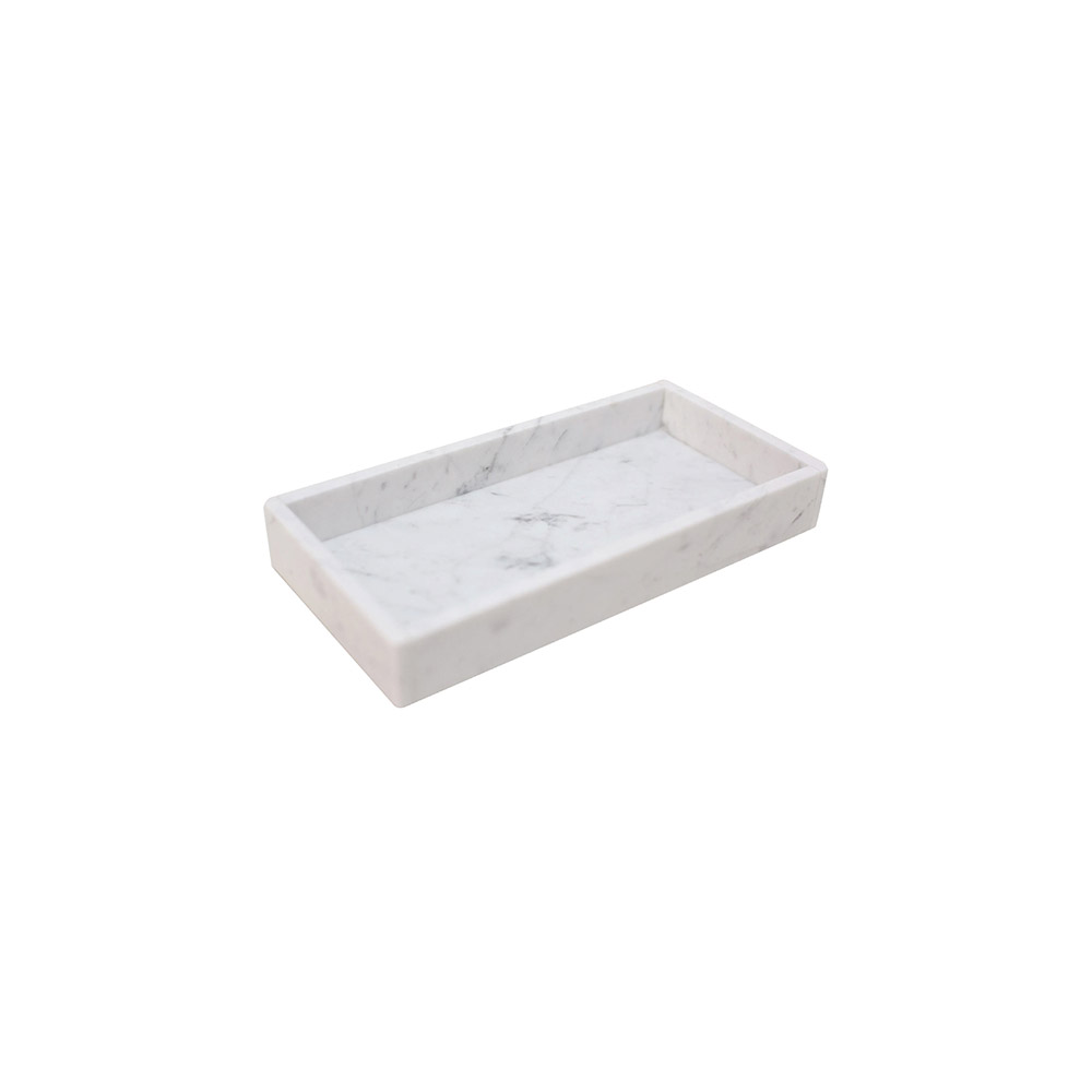 White Pearl Marble Guest Towel Tray
