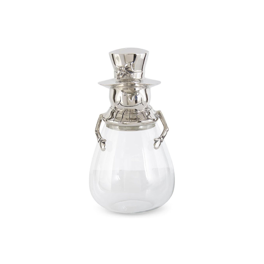 Glass Snowman Canister
