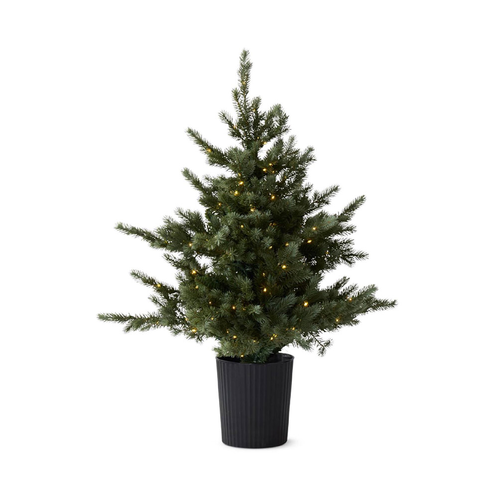 Pine Tree LED Black Pot 36"
