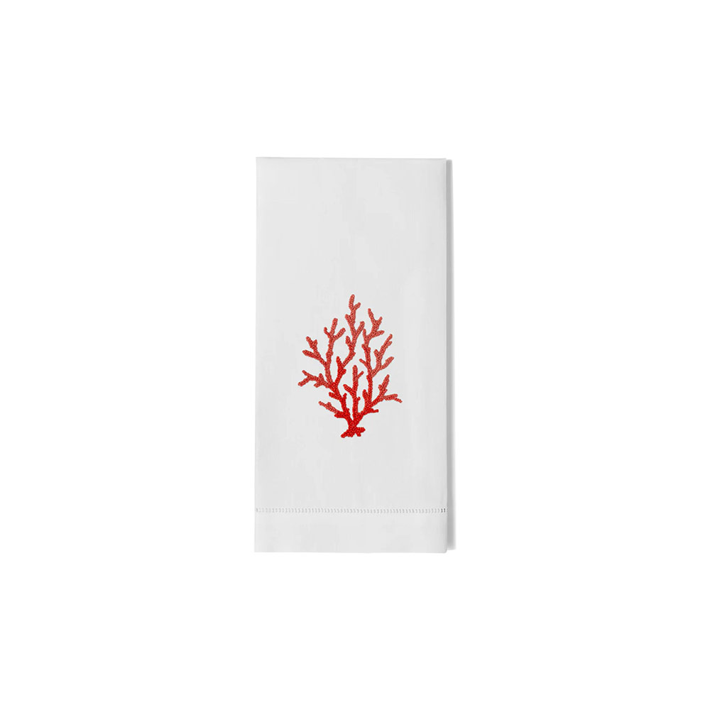 Coral Knot Red Hand Towel