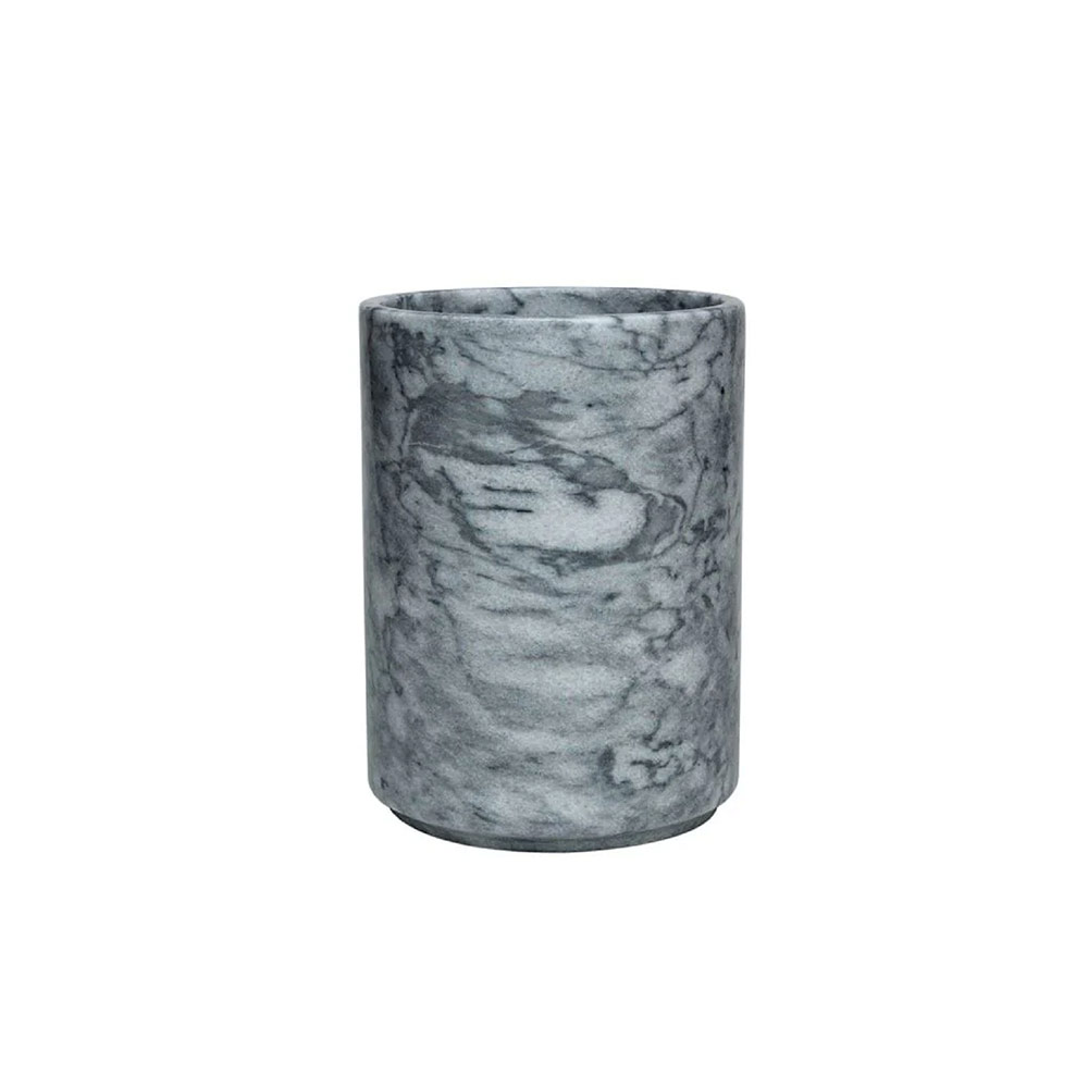 Marble Honed Finish Round Waste Bin w/Liner
