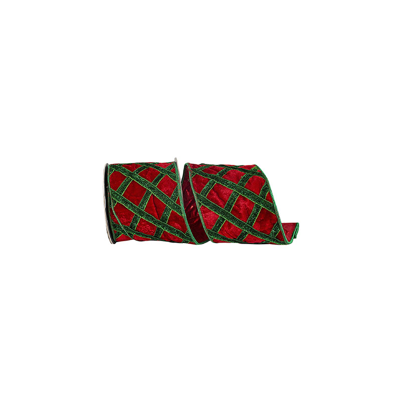 Plush Velvet Lattice T. Red/Green