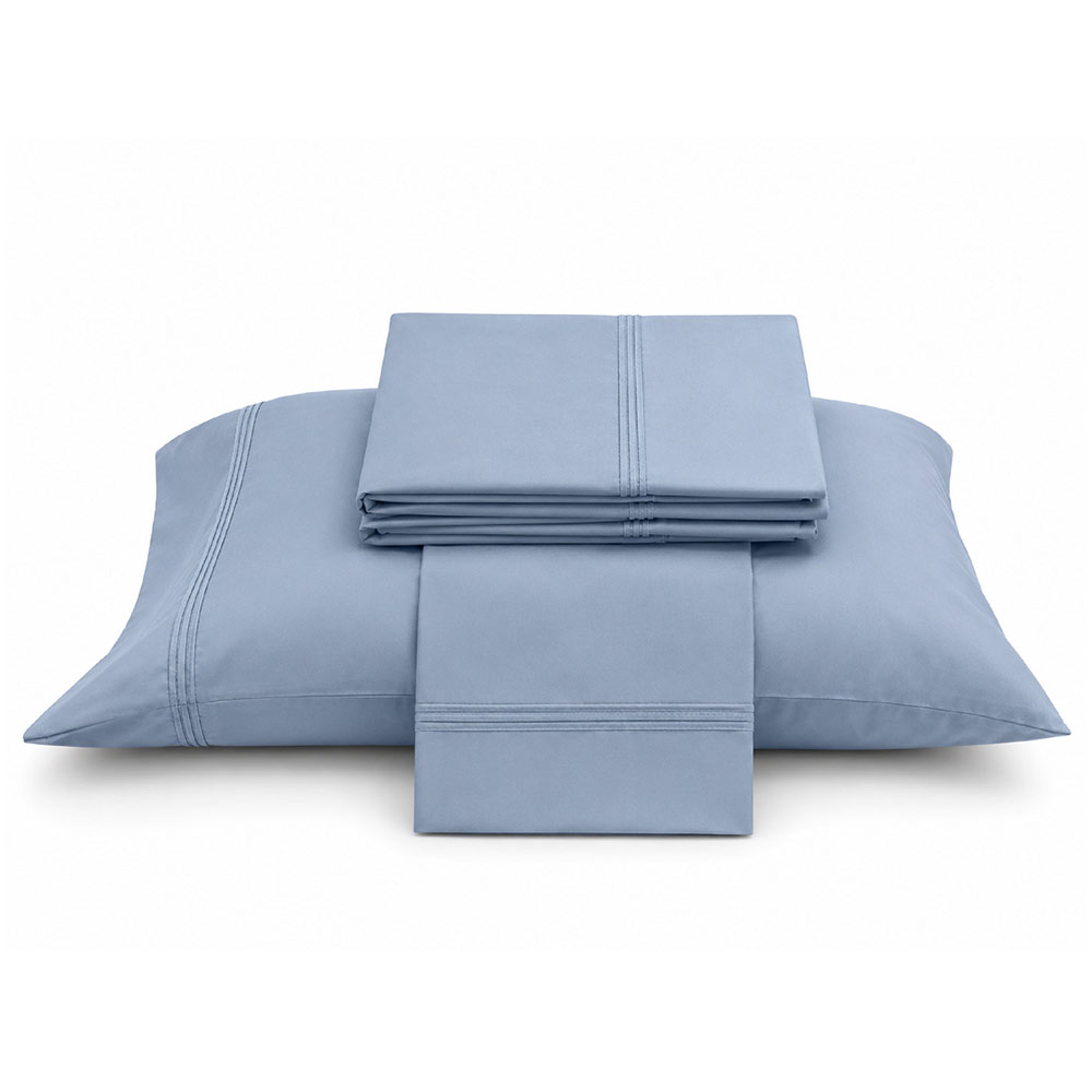 Egyptian Cotton Sheet Set Queen Blue