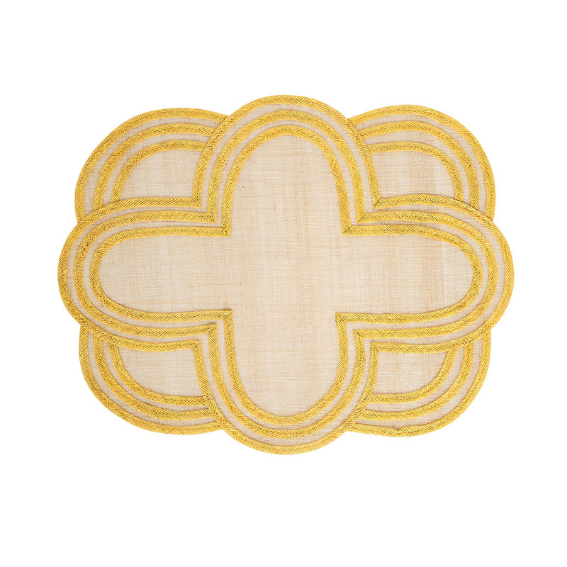 Scallop Stripe Placemat Set/4 - Yellow