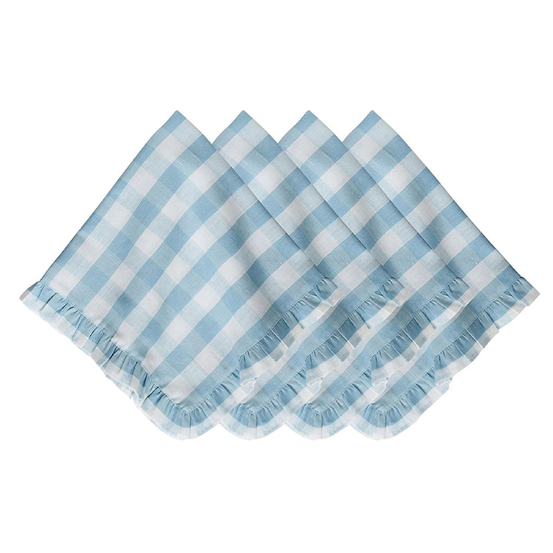 Gingham Ruffle Napkin S/4