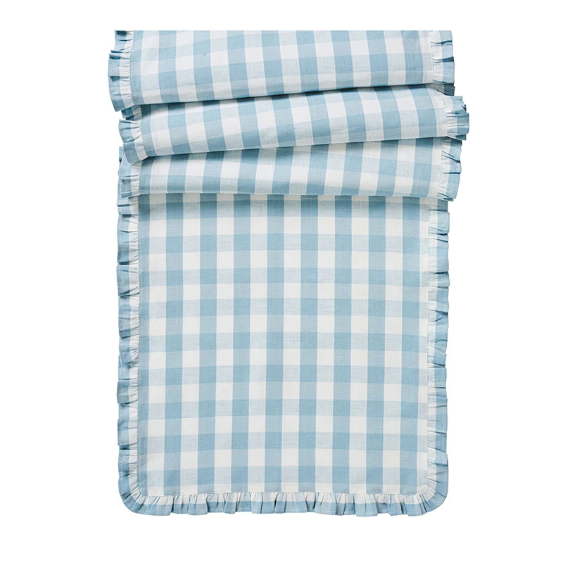 Gingham Ruffle Table Runner