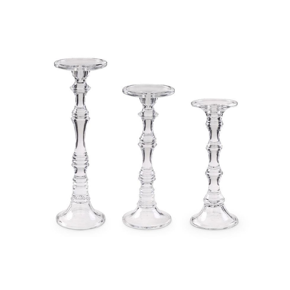 Slender Glass Candleholders S/3