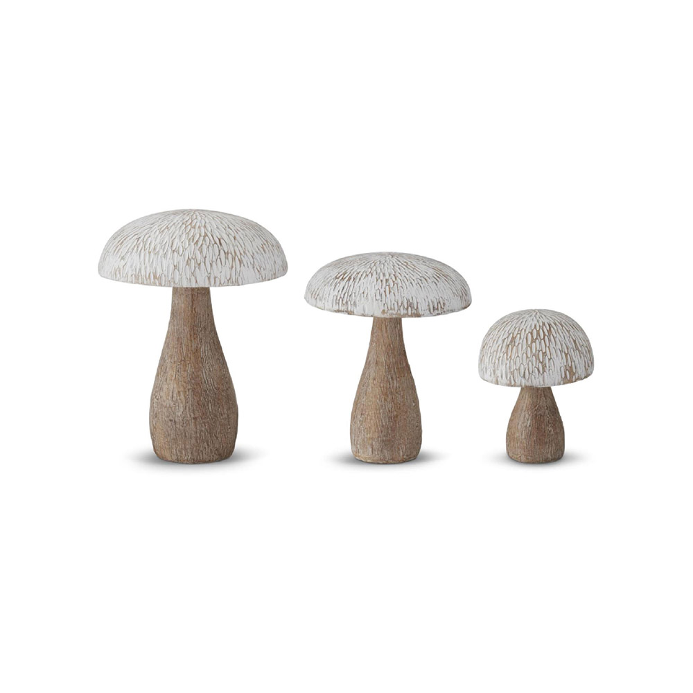 Resin Faux Grain Mushrooms S/3