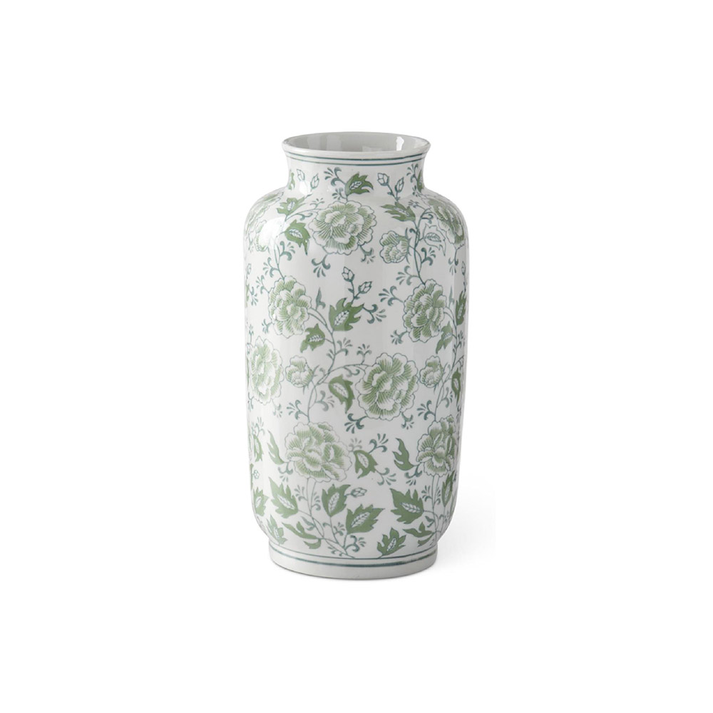 Green-White Floral Ceramic
