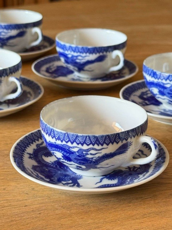 6 Tazas/plato porcelana japon