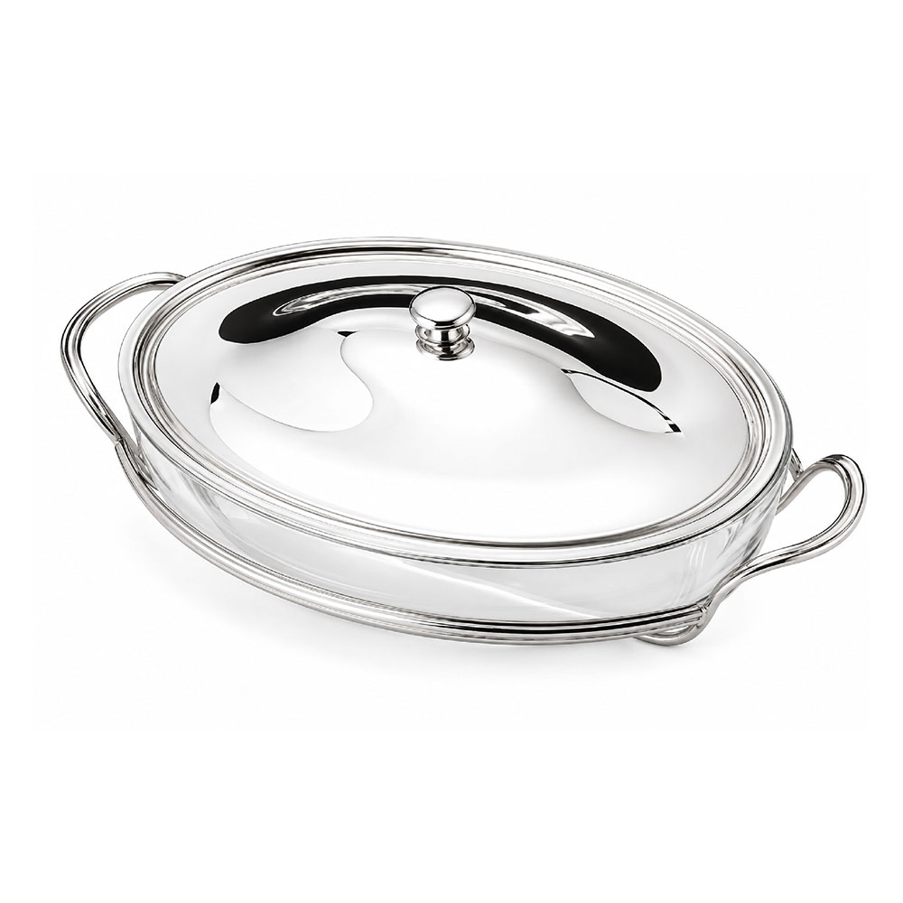 Covered Oval Baker Silverplate