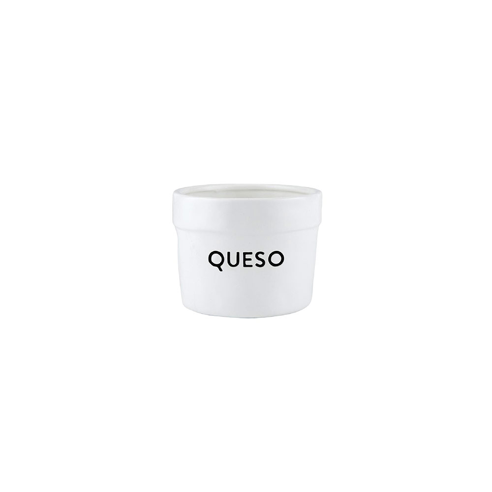 Wht Small Ceramic Queso Bag