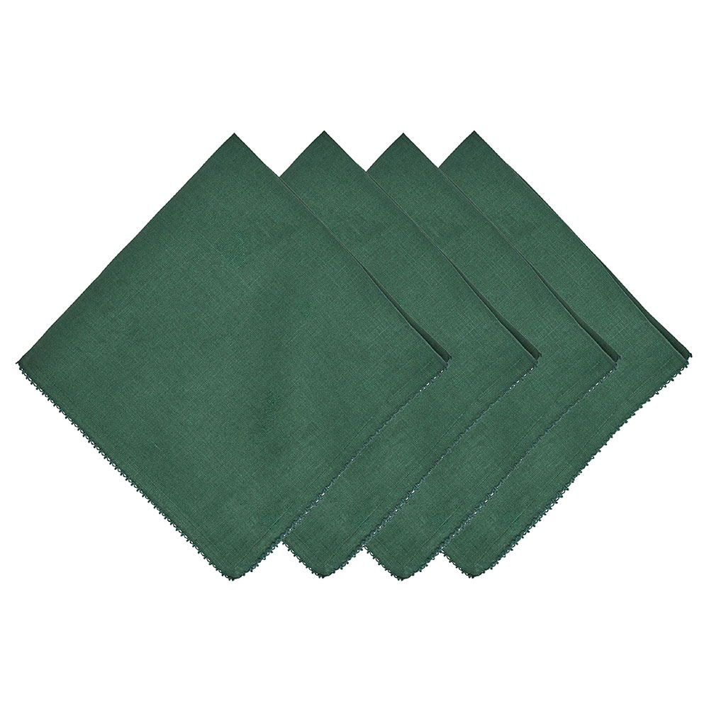 Berry Scaloped Napkin S4 Green