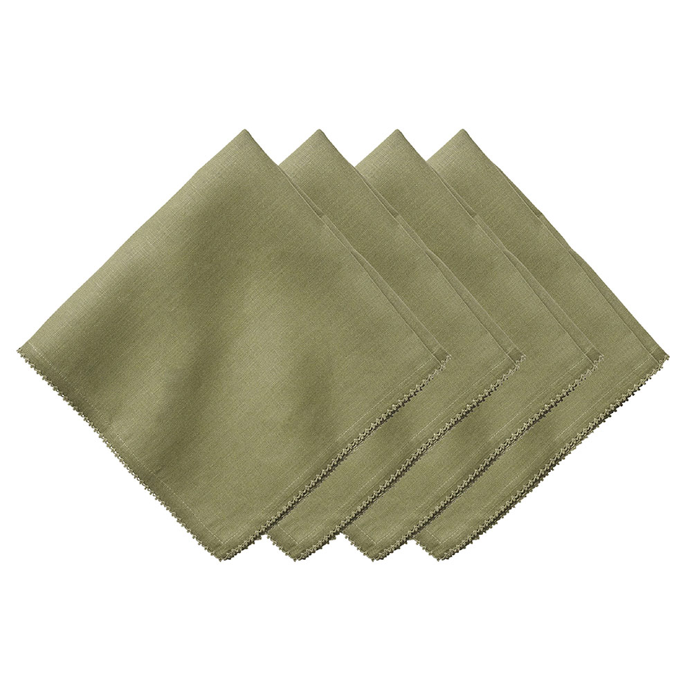 Berry Scaloped Napkin S4 Sage