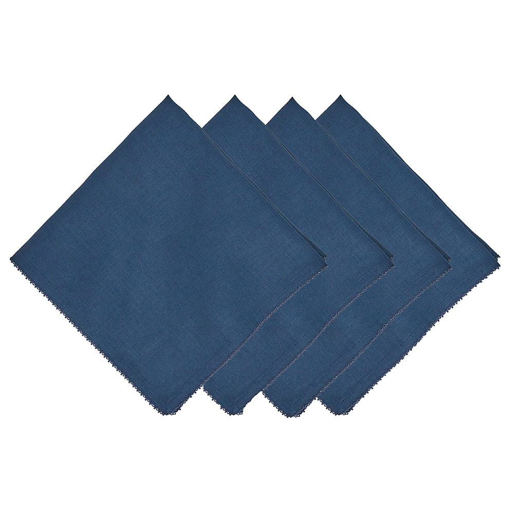 Berry Scaloped Napkin S4 Navy