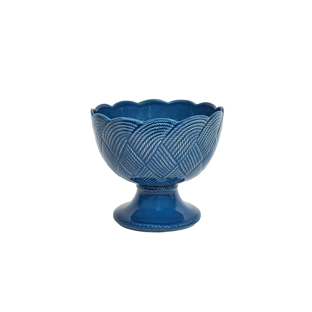 Mystic Knot Footed Bowl Denim
