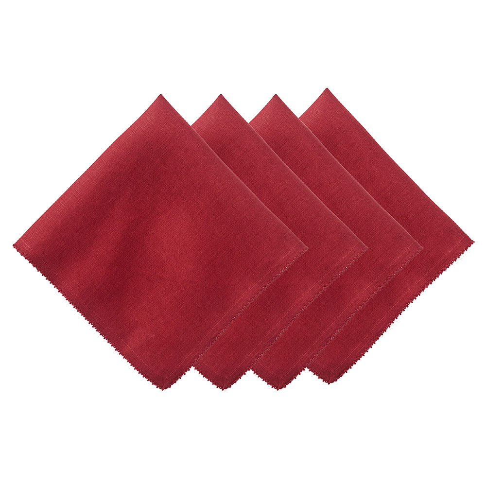 Berry Scallop Napkin S4 Ruby