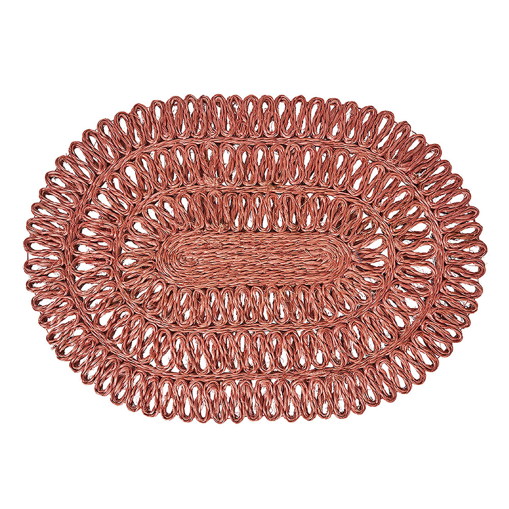 Straw loop Oval Placemat Coral