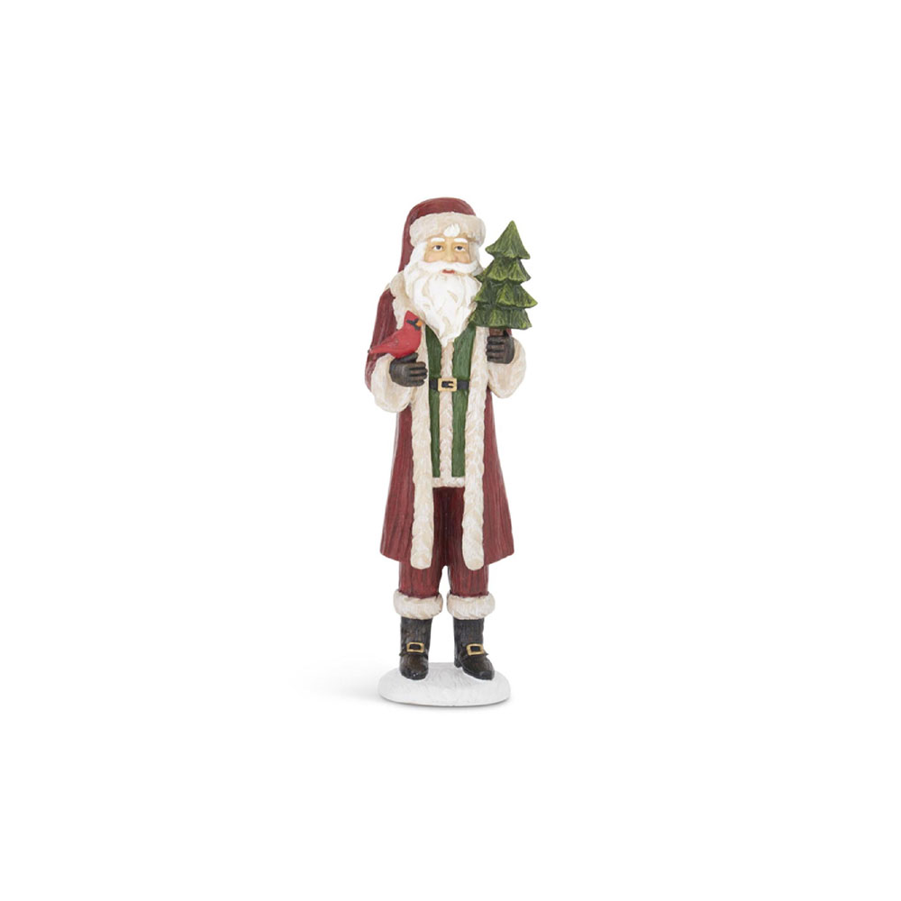 Woodgrain Santa w/Cardinal + T