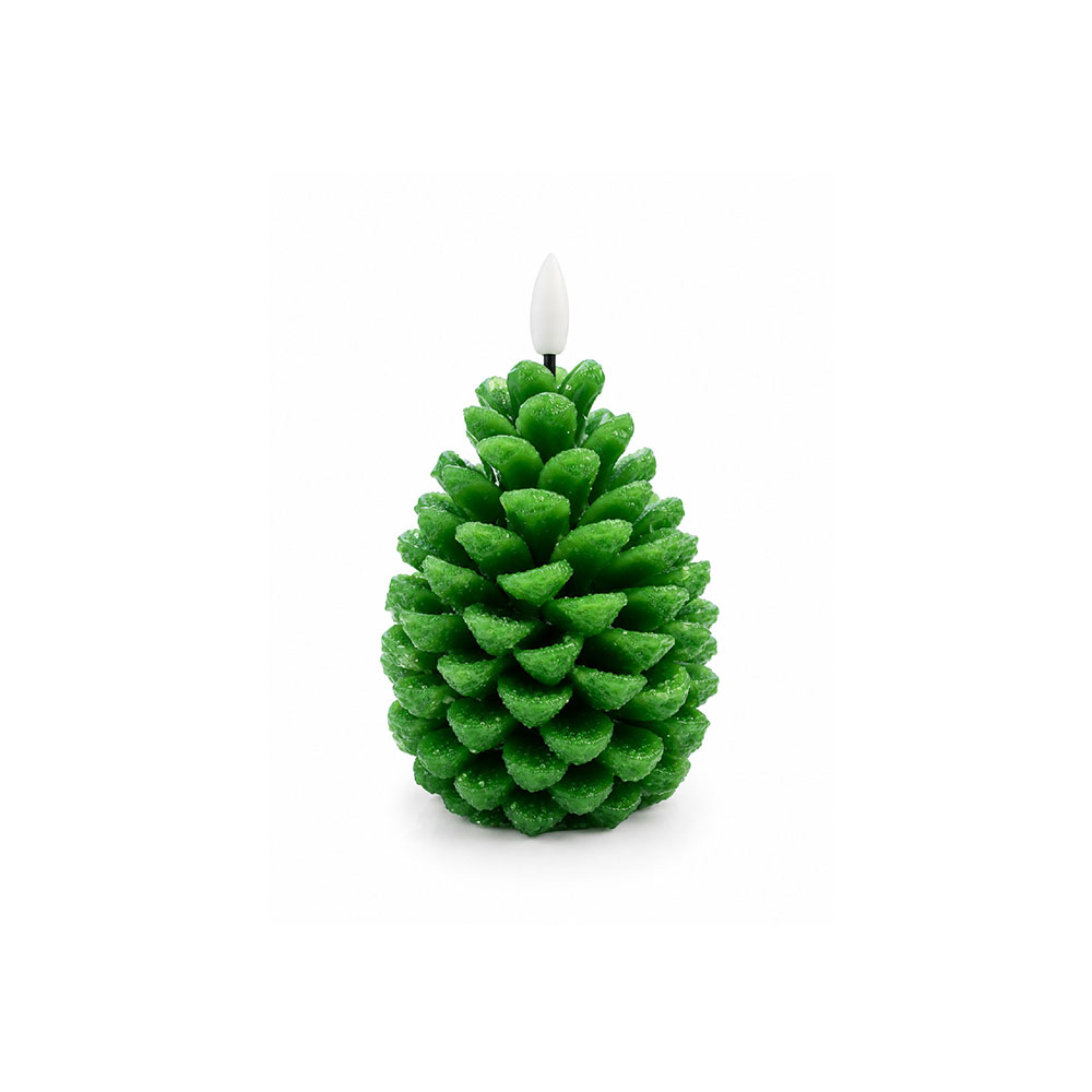 Green Led Pinecone Candle