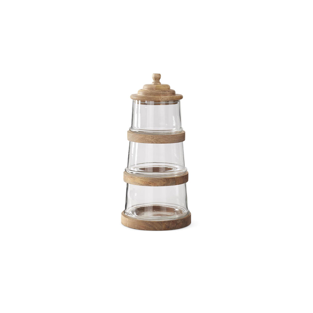 Stacking Glass & Wood jar
