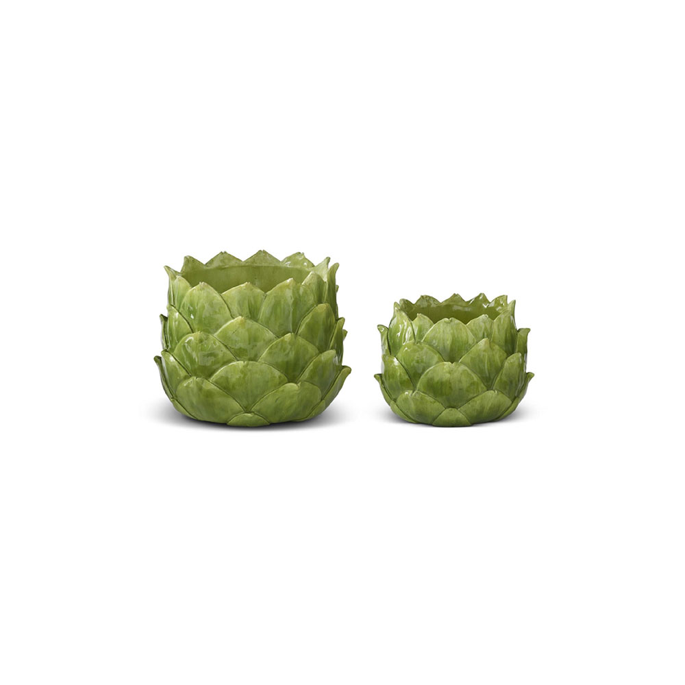 Green Resin Artichoke Planters