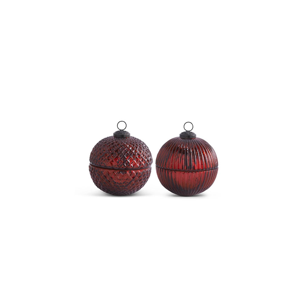 Red Mercury Glass Ornament Can