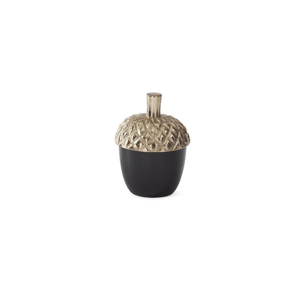 Black Metal Acorn w/Gold Lid
